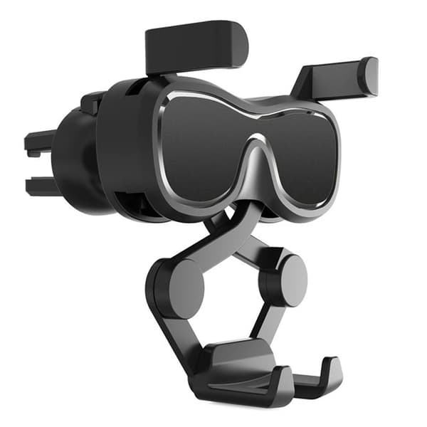 Tyngdekraft Smartphone Autoholder til Ventilationsgitter med Luftfrisker sort (YC06)