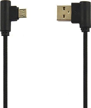 Vega USB-kabel MICRO NYLON USB-KABEL SORT PREMIUM 1M >