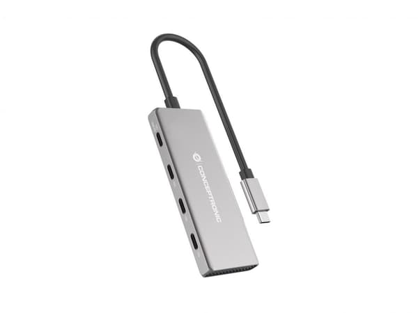 Conceptronic HUBBIES16G gränssnittshubb USB 3.2 Gen 2 (3.1 Gen 2) Typ-C 10000 Mbit/s Grå