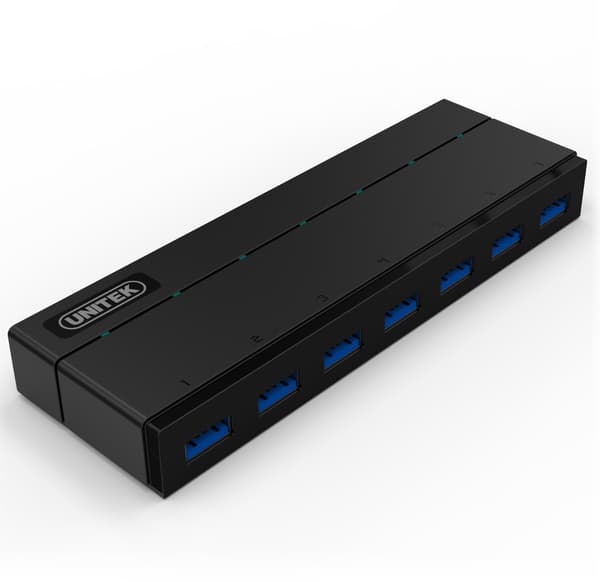 Unitek 7-port svart