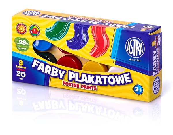 Plakatmaling 8 farver 20ml ASTRA
