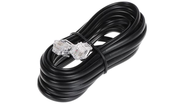 Kabel tel.wt. -wt.svart 3m