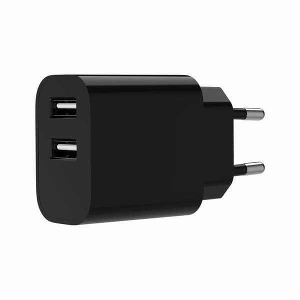 GEMBIRD 2-ports universal USB-oplader 2.4A sort farve