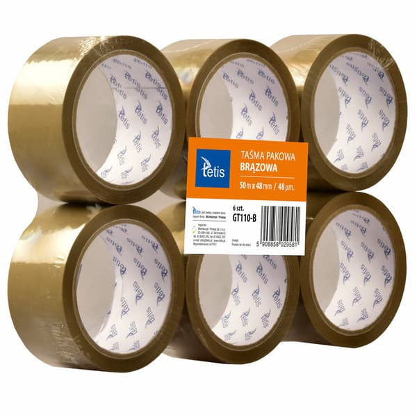 Brun packtejp 48mmx50m p6 Tetis pris för 1 styck