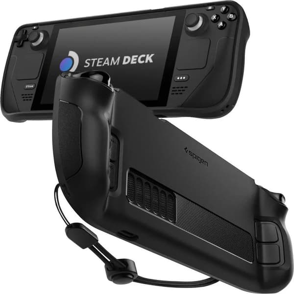 Spigen Rugged Armor -suojakuori Steam Deckille – mattamusta