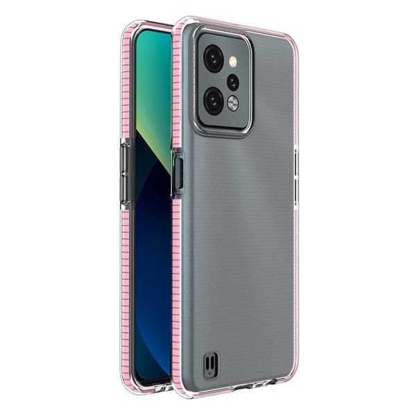 Spring Case til Realme C31 silikonecover med ramme lyserød