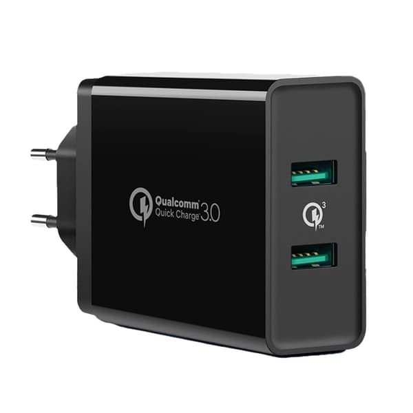 Ugreen vægoplader 2xUSB-A 36W QC3.0 sort (CD161)