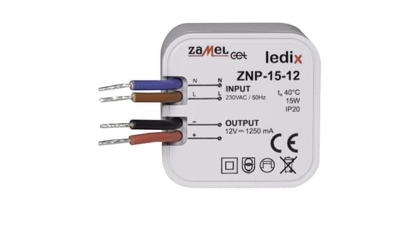 Zamel In-Box LED-strømforsyning 12V DC 15W (LDX10000030)