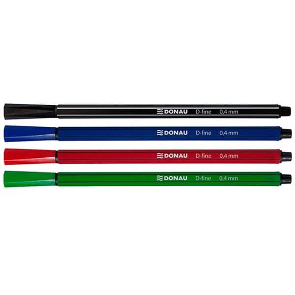 FINELINER DONAU D-FINE 0,4 MM (FÖRPACKNING MED 10 ST.), SVART