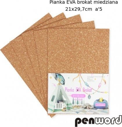 Kobber glimmer skum 21x29,7cm 5stk