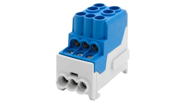 Fordelerblok DBR 100A (2x25/6x10) Al/Cu - blå