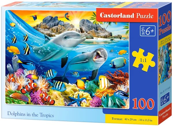 Pussel 100 Delfiner i Tropikerna CASTOR