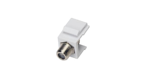 Keystone-adapter med F-kontakt, vit ALANTEC