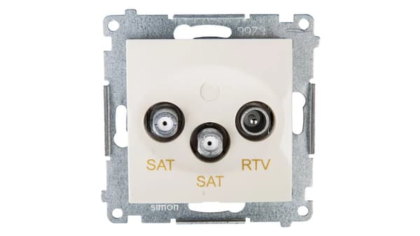 Kontakt-Simon Antennestikdåse SIMON54 SAT/SAT/RTV endekrem - DASK2.01/41