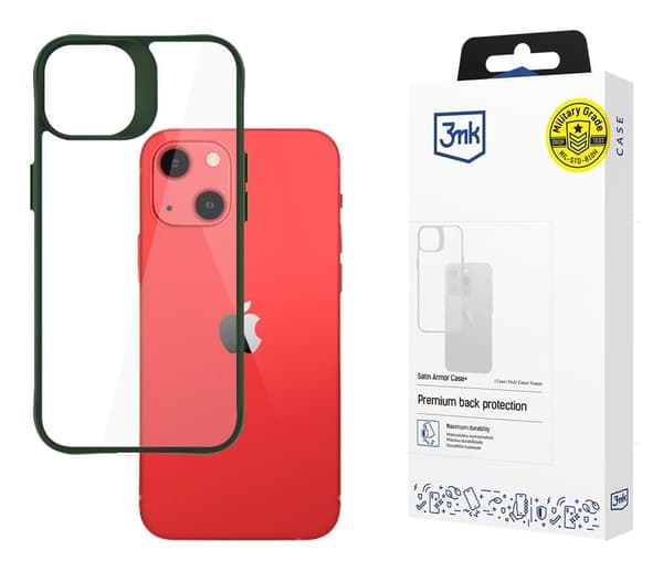 3MK Satin Armor Case+ iPhone 13 grøn/grøn