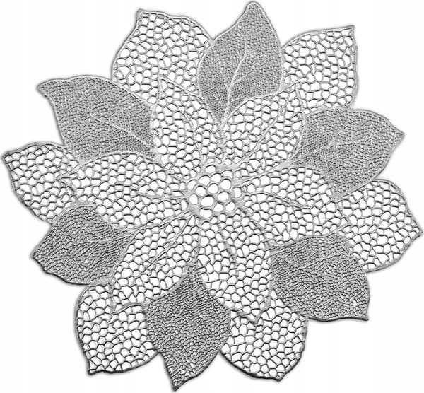 Zeller-lautasliina KUKKA, 46 cm, väri hopea