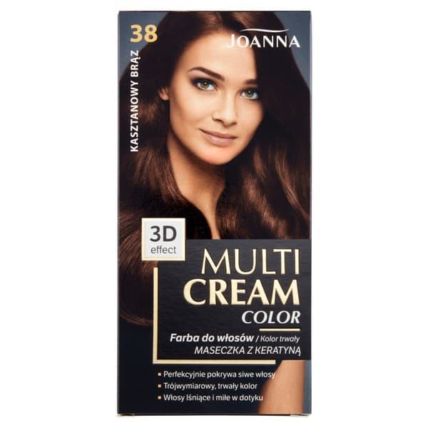 Joanna Multi Cream Color -hiusväri nro 38 Kastanjanruskea