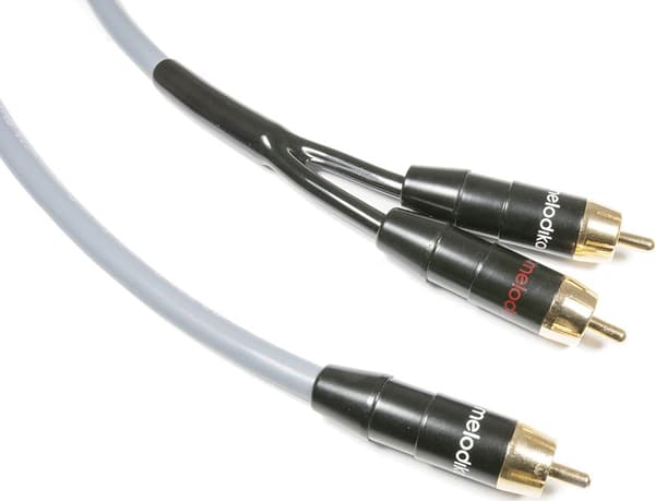 Kabel Melodika RCA (Cinch) - RCA (Cinch) x2 10m grå