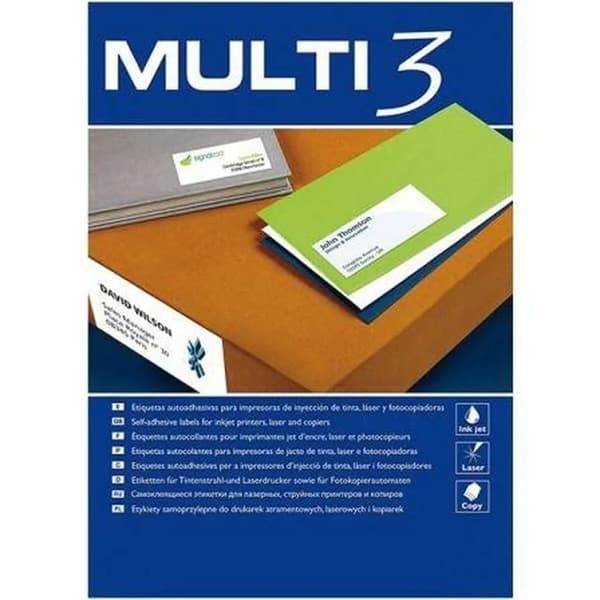 Lim/Etiketter MULTI 3 99,1 x 38,1 mm A4 100 ark
