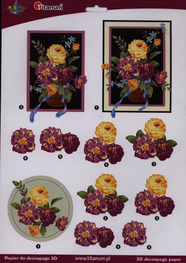 Decoupage papir 3D buket ark