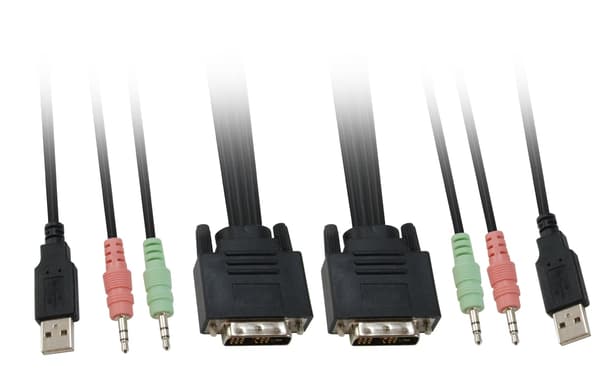 LevelOne KVM-switch 2 PC DVI +USB+Ljud+++