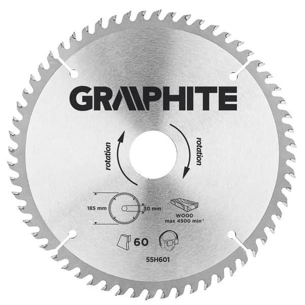 Graphite Widia sågblad 185x30mm 60tänder - 55H601