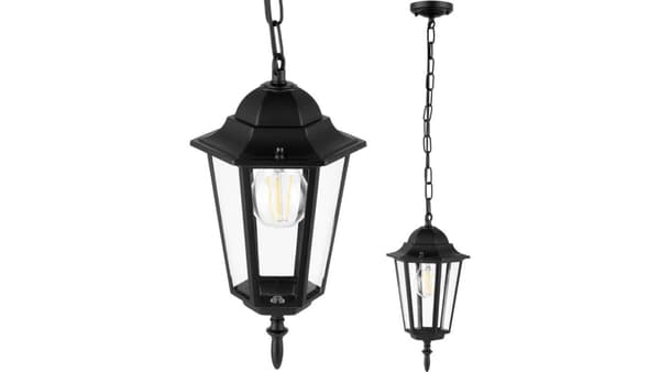 Ulkona riippuva puutarhavalaisin E27 LYHTY Musta BELLIS LUMILED
