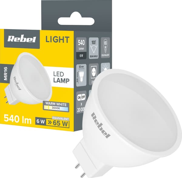 Rebel Led-lamppu 6W, MR16, 3000K, 230V