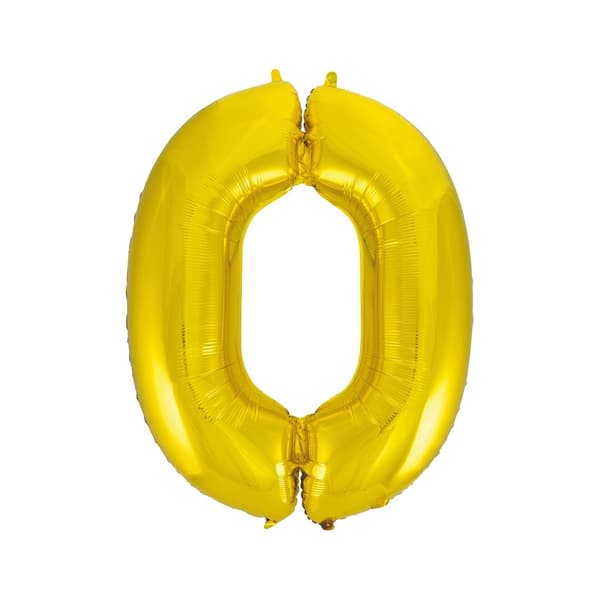 Folieballon \"Tal 0\", guld, 92 cm