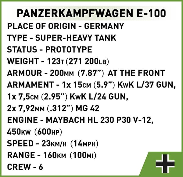 HC WWII Panzerkampfwagen E-100