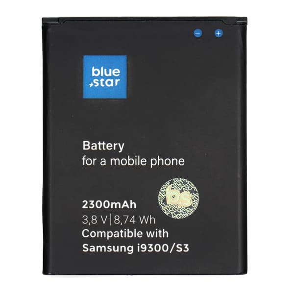 BLUE STAR PREMIUM batteri til SAMSUNG S3 I9300 2300 mAh
