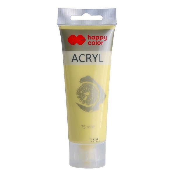 Akrylmaling 75ml gul pastel HAPPY COLOR