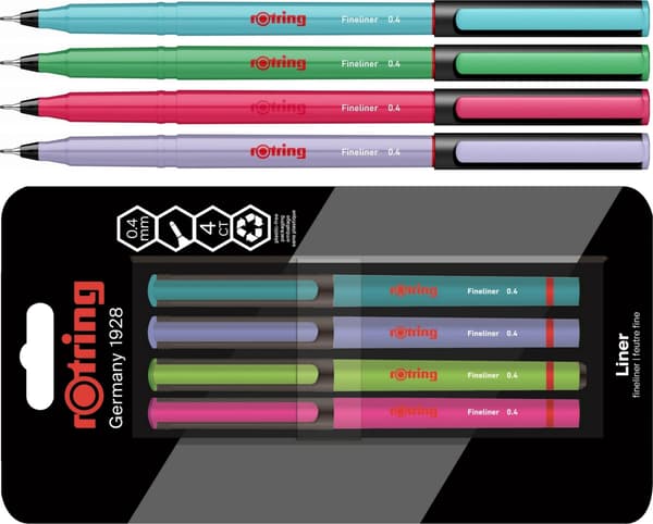 Rotring - fineliner (pakke med 4)