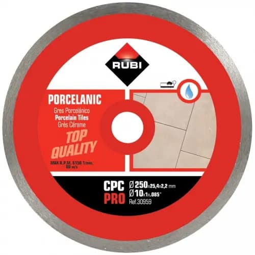 RUBI CPC DIAMANTKLINGE 250 x 25,4 mm PRO TIL PORCELÆNSSTENTØJ