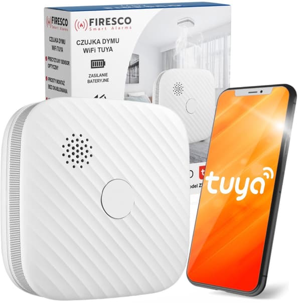 Røgdetektor Firesco ZR153SW CB med WiFi Tuya app
