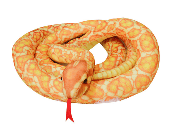 Pehmoinen kultainen käärmemaskotti 110 cm