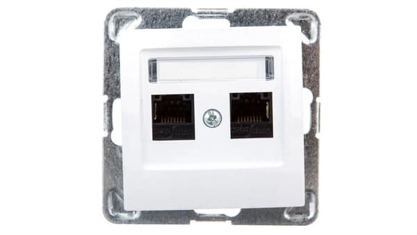 Ospel Datoruttag Impression dubbel RJ45 5e vit (GPK-2y/k/m/00)