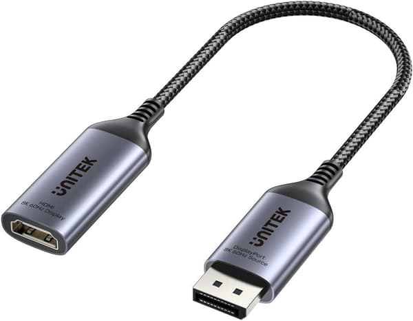 Unitek DisplayPort 1.4 til HDMI 2.1-adapter, 8K60Hz