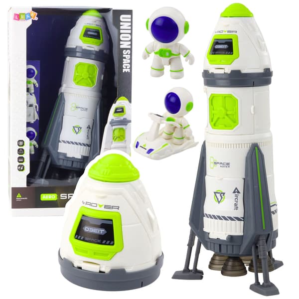 Rumraketskib Astronautfigurer Lys Lyde