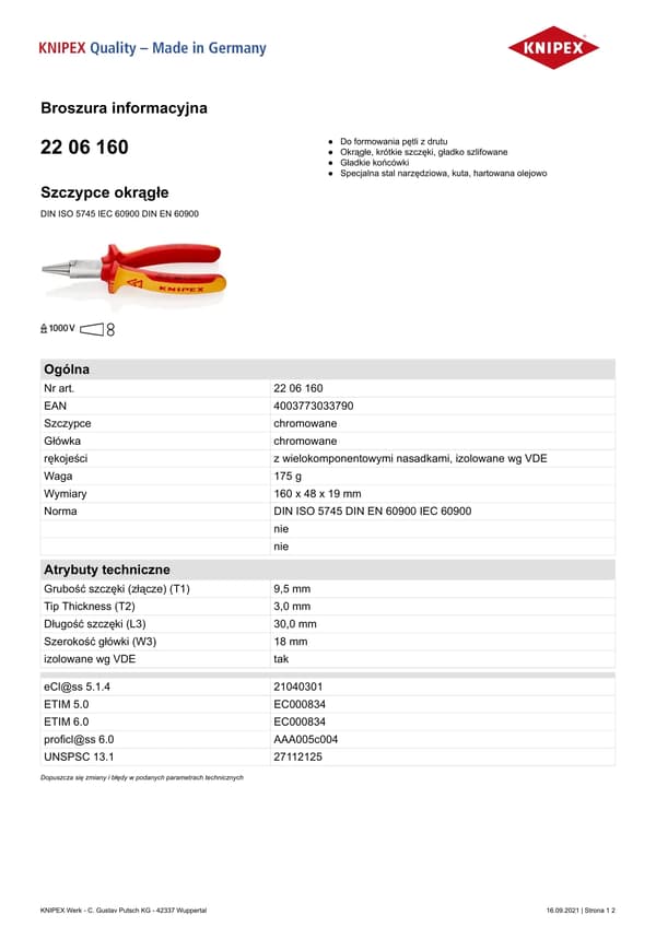 HAARUKKAPIIHDIT 1000V 160MM