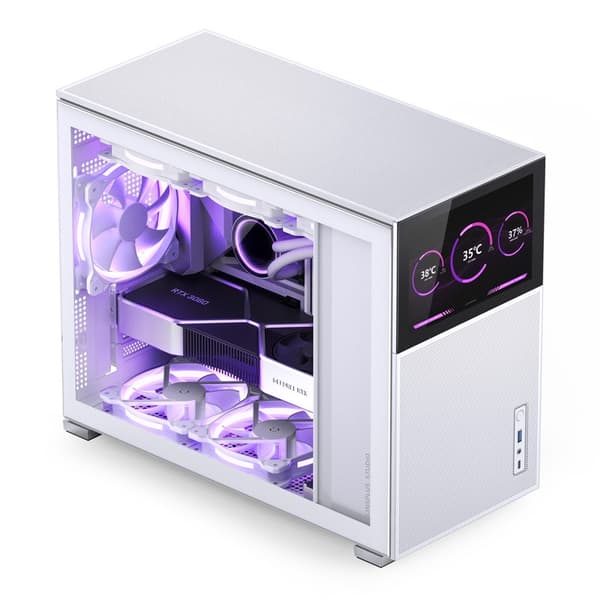 Jonsbo D31 MESH Screen Micro-ATX -kotelo, karkaistu lasi - valkoinen