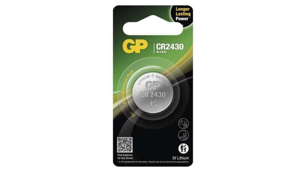 Lithiumbatteri, CR2430, 3V, GP, blister, 1-pak