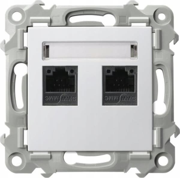 SZAFIR Computerstik dobbelt, kat. 5e MMC hvid GPK-2z/k/m/00