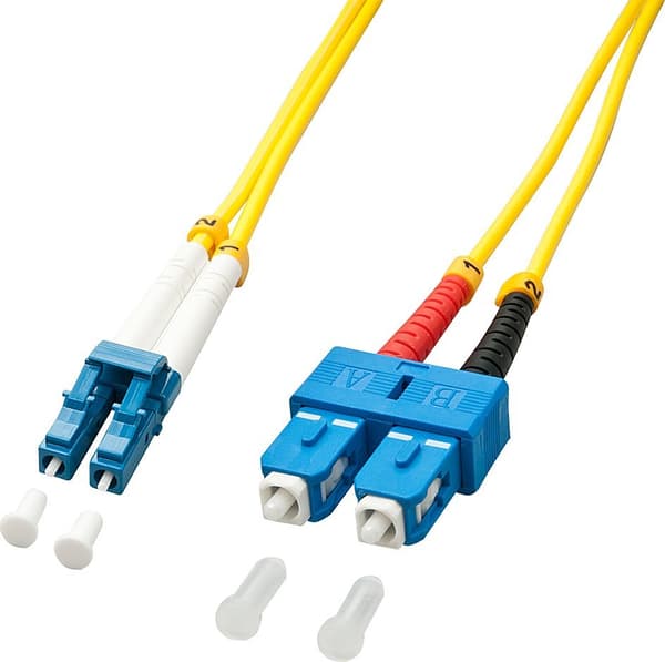 LINDY LC/SC OS2 10m 9/125m Singlemode Duplex Fiberoptisk Kabel