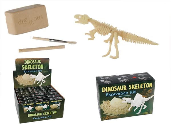 Stor dinosaurfigur - udgravningsaftryk MIX