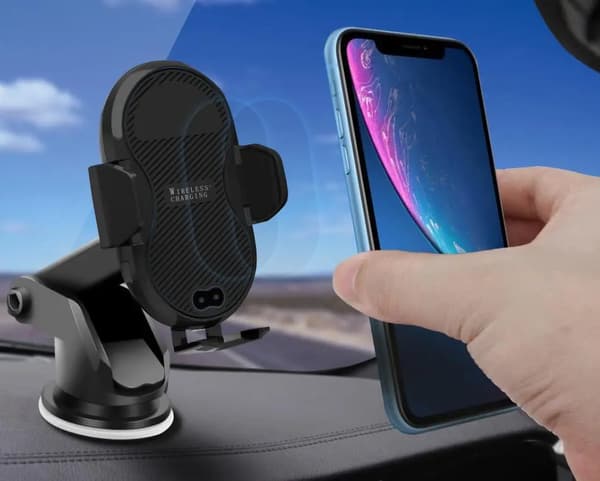 Techly Biltelefonholder med QI Batterioplader