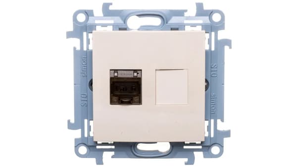 Simon 10 PC-stik enkelt RJ45 kat.6 skærmet creme C61E.01/41