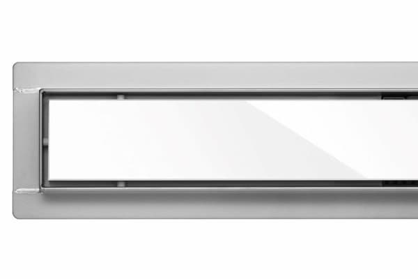 LINEÆR AFLØB HVID GLAS 70 CM VÅD&TØR