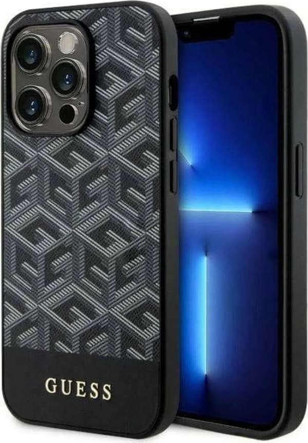 Originalt GUESS Hardcase GUHMP14XHGCFSEK til iPhone 14 PRO MAX (MAG GCUBE / sort)