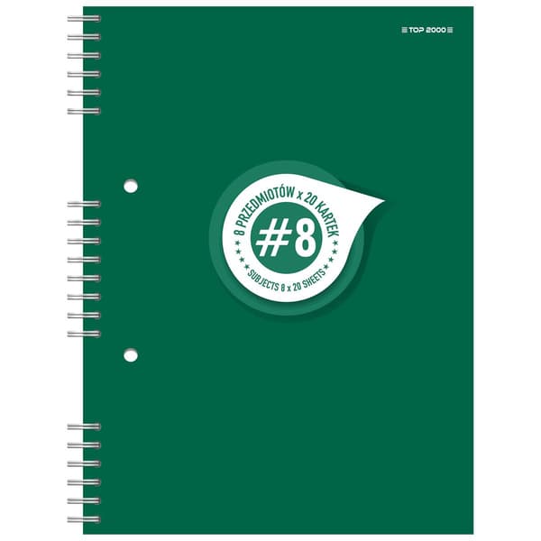 Colosbook B5 160 kort med ternede registre, 8 emner, Top-2000